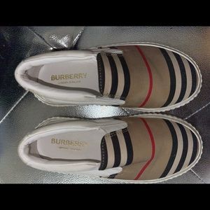 Kids authentic Burberry slip ons